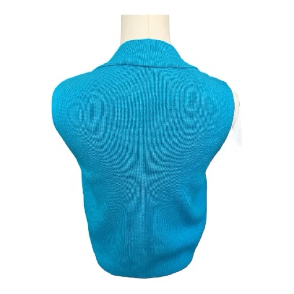 ✨ EUC PRIMARK Women’s Blue Sleeveless Ribbed Knit Mock Neck Sweater | Size M